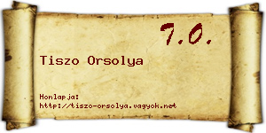 Tiszo Orsolya névjegykártya